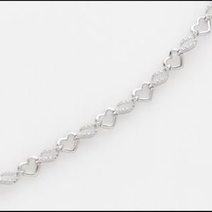 Diamond Heart Link Bracelet